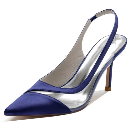 Damen Seidensatin Mit Stiletto-Absatz Geschlossene Zehe Hochzeitsschuhe