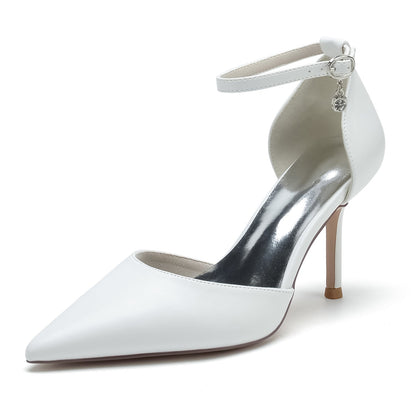Damen PU mit Knöchelriemen Geschlossene Zehen Stiletto-Absatz Abendschuhe