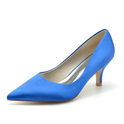 Damen Seidensatin mit Geschlossener Zehe Stiletto-Absatz Brautschuhe