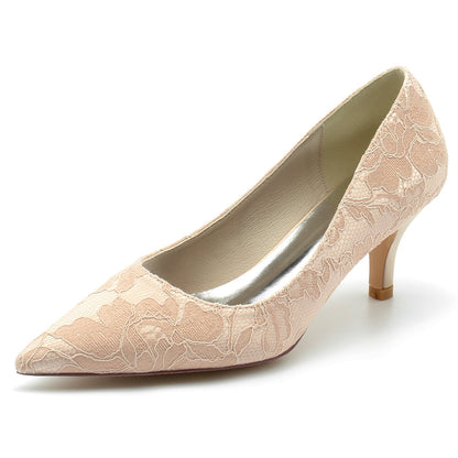 Damen Spitze Mit Spitze Geschlossene Zehe Stiletto-Absatz Abendschuhe